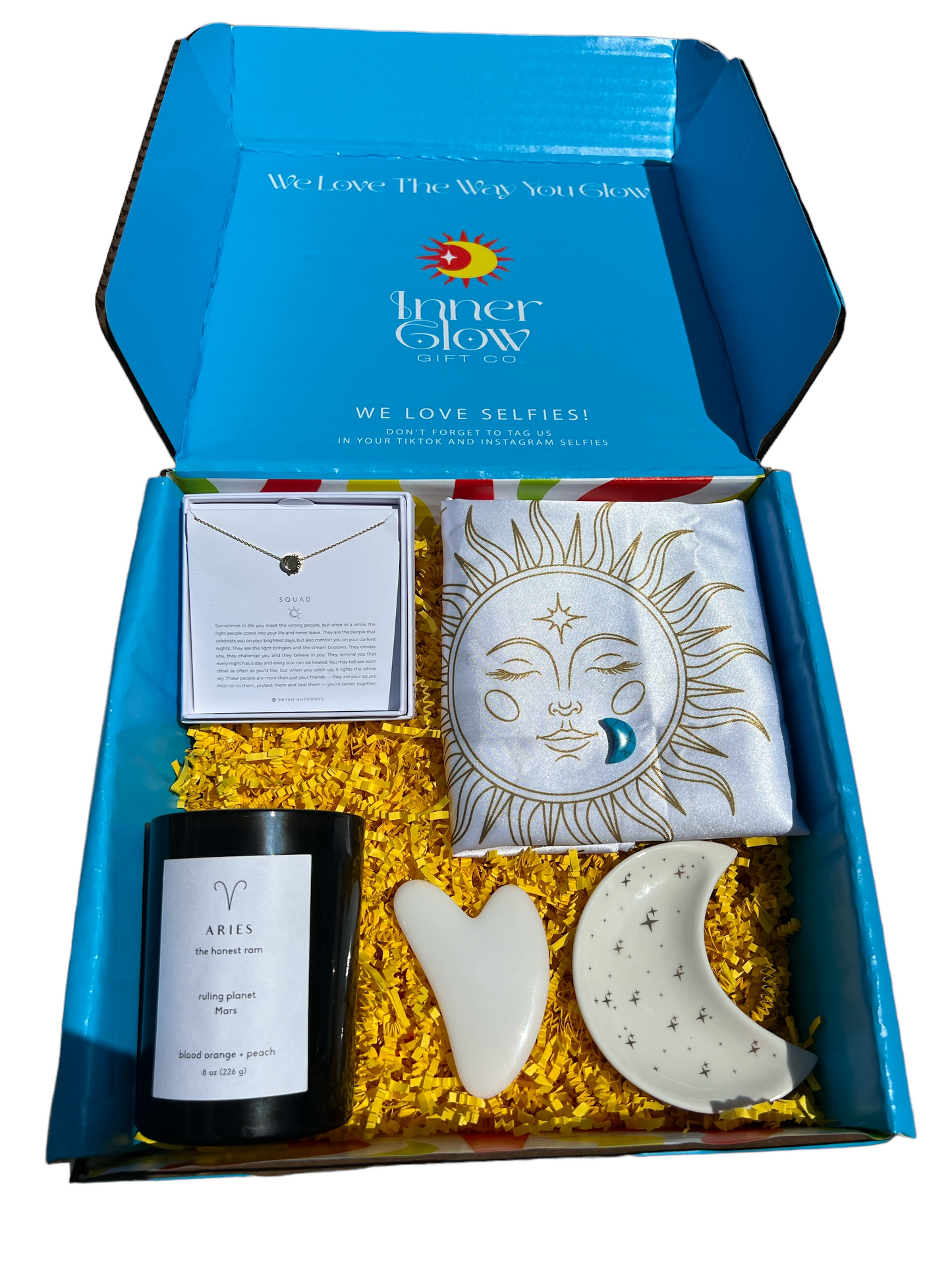 Zodiac Gift Box - Self-Care, Astrology Essentials, Sun Necklace