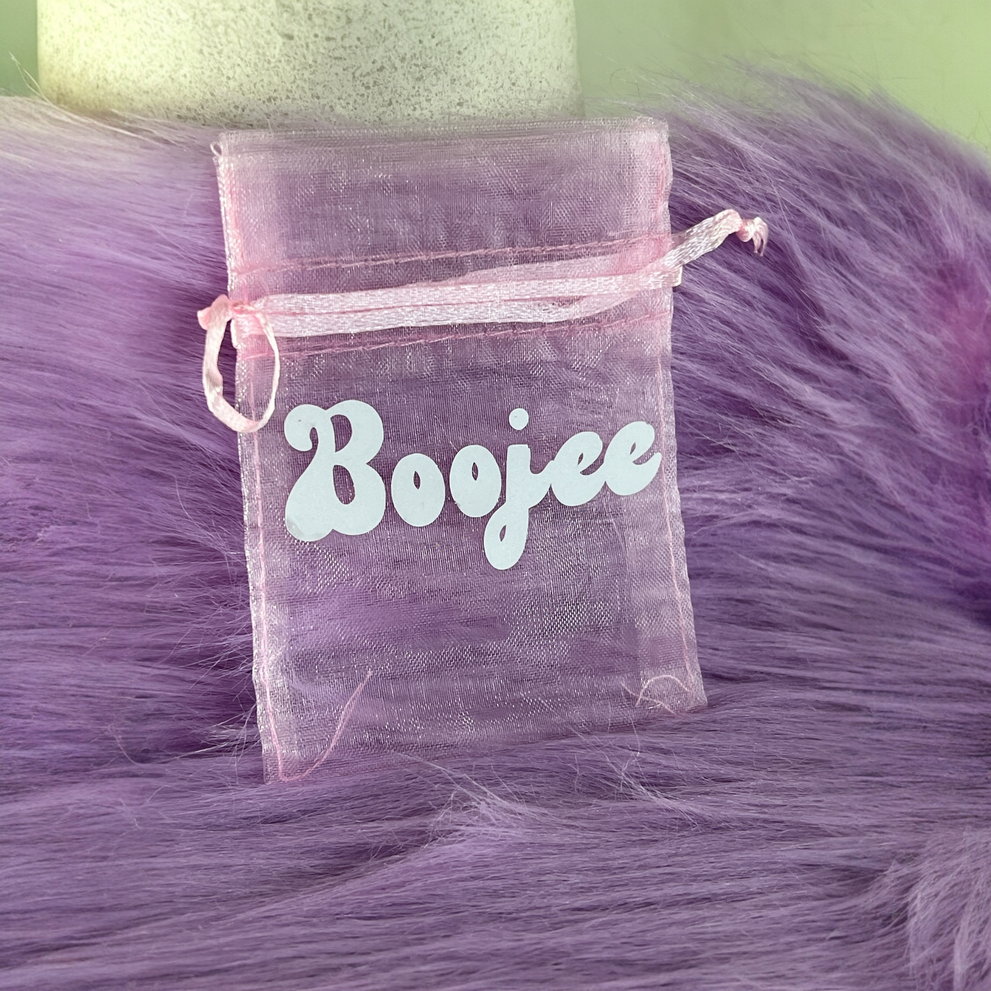 Girly pink personalized Halloween favor bags, 3x4 inches, perfect for party decor or mini gifts. Customizable satin bags for spooky chic Halloween parties, reusable, ideal for women aged 20-60. Perfect for Halloween party favors, glam decor, and treats.