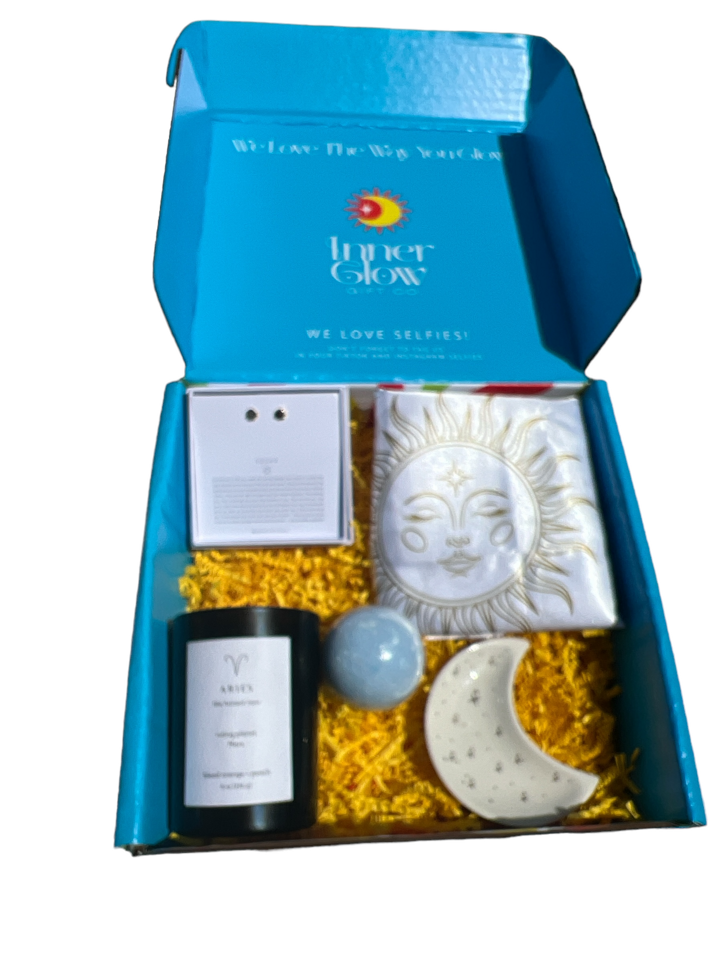 Celestial Shine Zodiac Gift Box Set with Self Care Items, Candle, Beauty, Satin Pillowcase Gifts and More